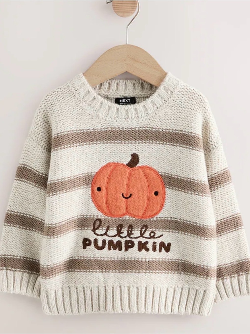 NWT NEXT Stripe Pumpkin Knit Sweater Neutral 2-3 YRS, 5-6 YRS, 6-7 YRS 🎃